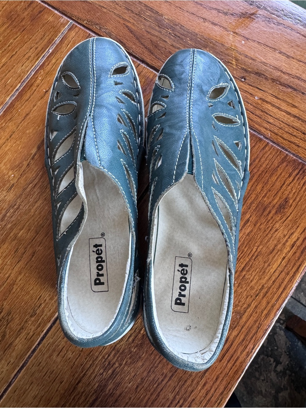 Propet Teal Cutout Slip-On Flats